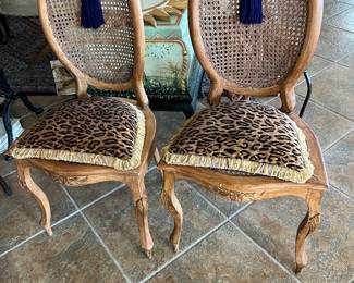 $550~ PAIR OF CANE BACK ANTIQUE FRENCH CHAIRS 