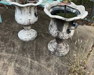 $110~ PAIR OF COMPOSITION PLANTERS 
