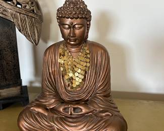 $78~MEDITATING CEREAMIC BUDDHA ~ 17"HT 