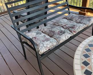 $78~ CONTEMPORARY METAL GARDEN BENCH 