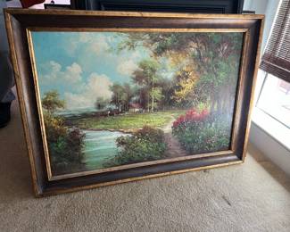 $350~GORGEOUS FRAMED OIL ON CANVAS ARTIST SIGNED ~41' X 30'