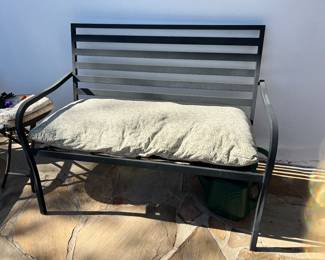 $78~ CONTEMPORARY METAL GARDEN BENCH 