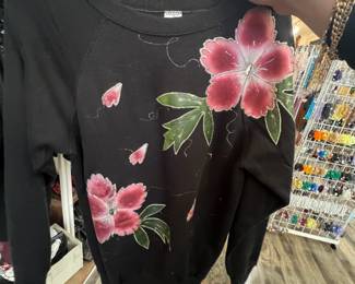 Home made jersey knit floral sweater