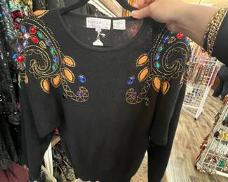 Vintage rhinestone knit sweater (lots like this)