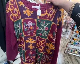 Vintage knit floral sweater