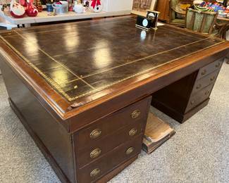 Executive Desk with Leather Top 