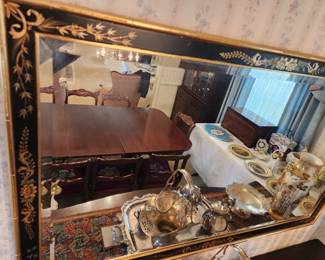 Chinoiserie Black and Gold Mirror