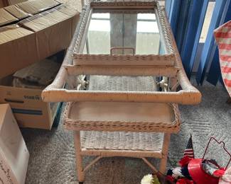 Wicker Table and Tray 