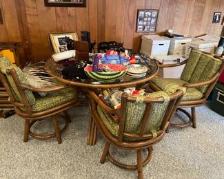 Rattan Table and 4 Chairs