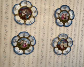 4 Large Hand Painted Plates