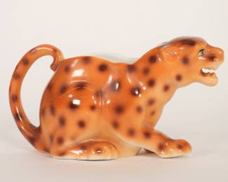 49: Royal Bayreuth Figural Leopard Porcelain Creamer