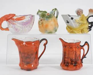 70: 5PC Mitchell & Woodbury German Porcelain Creamers