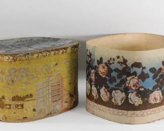 37: 2PC 19C  American Botanical & Architecture Bandbox