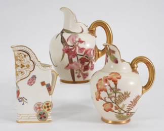 54: 3PC Royal Worcester Porcelain Creamers