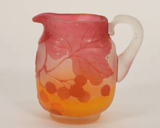 40: Emile Galle Currants Cameo Glass Creamer
