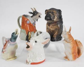 61: 5PC SChafer & Vater and Other Figural Creamers