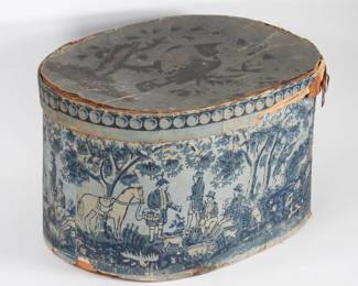 19:19C American Hunting Scene Bandbox