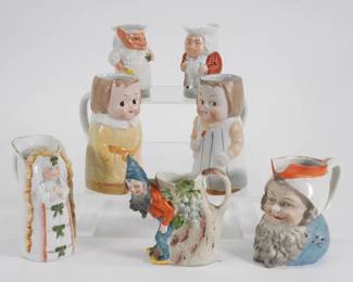 75: 7PC Schafer & Vater & German Porcelain Creamers