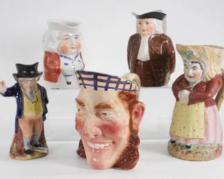 79: 5PC Lenox Sarreguemines & Other Pottery Pitchers