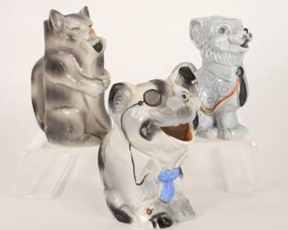 47: 3PC German Porcelain Figural Cat  Creamers