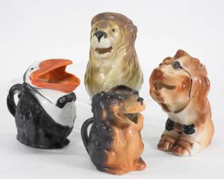 73: 4PC German Schafer & Vater Ceramic Creamers