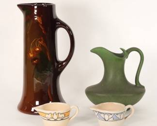43: 4PC American Pottery Pitchers & Creamers
