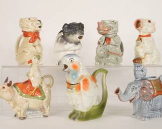 45: 7PC Schafer & Vater & Other German Animal Creamers