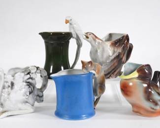 50: 5PC Royal Bayreuth Figural Porcelain Creamers