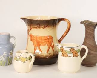 44: 5PC American Ceramic Pitchers & Creamers