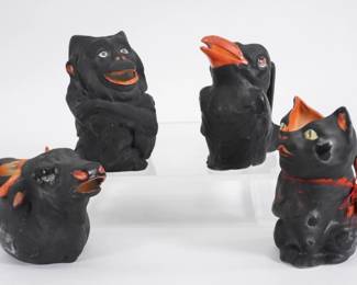 53: 4PC Royal Bayreuth Figural Porcelain Creamers