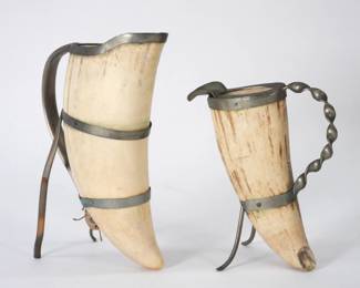 80: 2PC 19C Sailor Made Whale Tooth Creamers