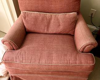 Pair of red tone side chairs