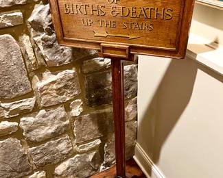 Registration of Births & Deaths sign