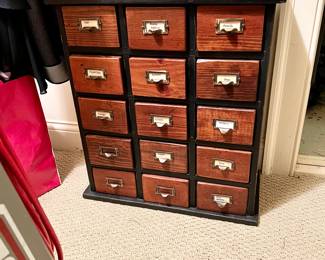 Vintage card catalog cabinet