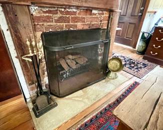 Fireplace screen and tools