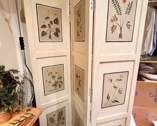 Botanical print room divider