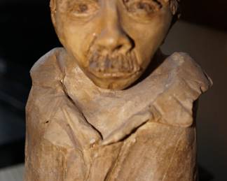 hand crafted clay bust. Unsigned.