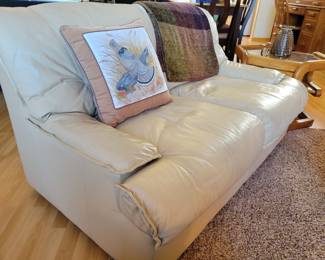 Leather Loveseat.