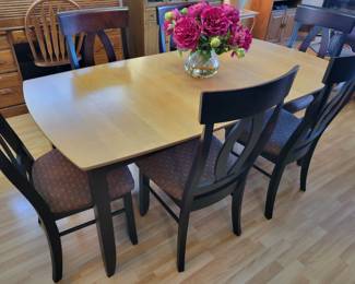 Dining Table with 6 matching Chairs. Made in Canada,