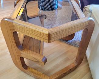 Mid Century Hexagon End Table by Lou Hughes.