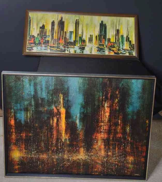 Abstract framed canvases