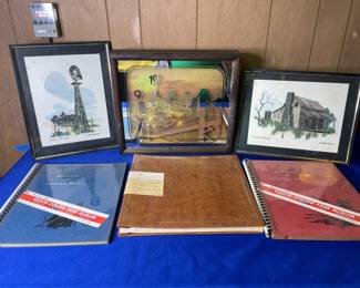 Gaylord Stevens Print, Clock and Photo Albums