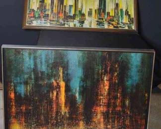 Abstract framed canvases