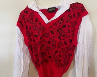 Nuggets Red/Black Paisley Vest with White Long Sleeve Connected