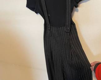 Black & White Pin Stripe Thelma Suspender Pants