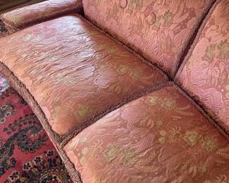 Pink/Gold Victorian Style Floral Couch