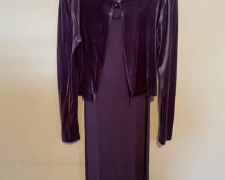 Carol Little Purple Velvet Cardigan and Purple Dress