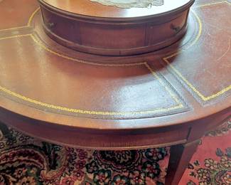 Regency Style Mahogany Coffee Table with Leather Top 
