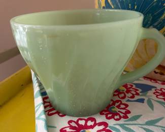 Anchor Hocking Jadeite Swirl Shell Tea Cup