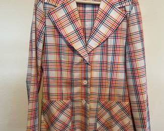 1970's Women's Polyester Plaid Blazer Jacket